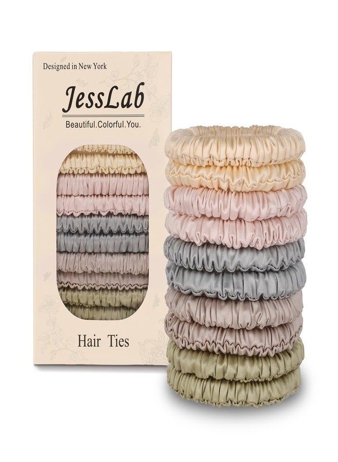 JessLab No Damage Satin Scrunchies, No Crease Hair Ties for Women, Gentle on Fine & Curly Hair, Sleeping, Party, 10-Piece - Image 1